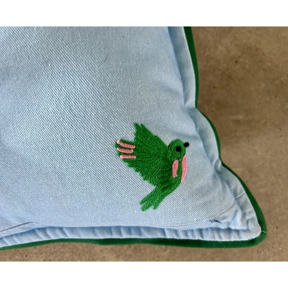 Anthropologie Cotton Embroidered Pillow Afternoon Naps 18